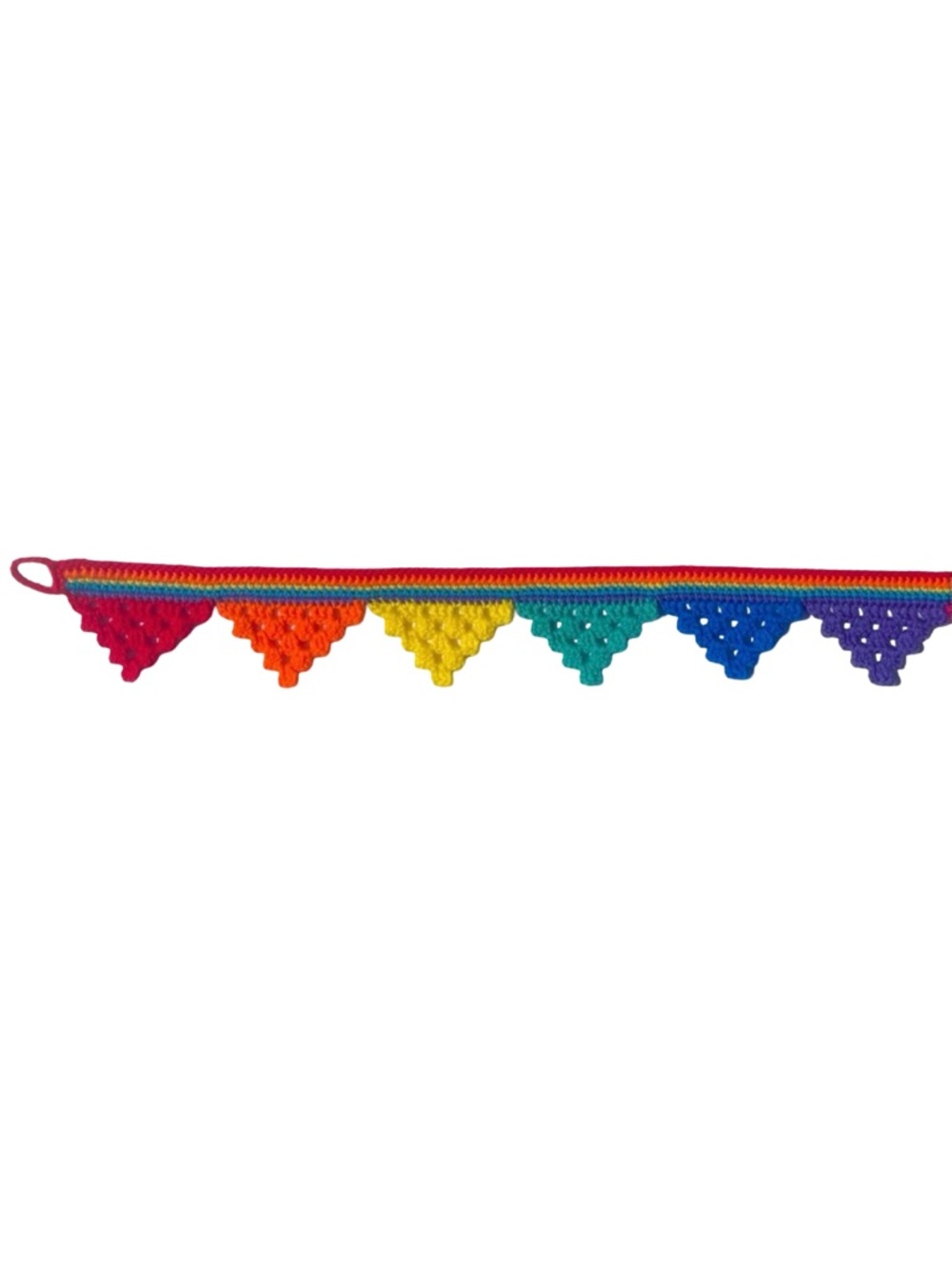 ๐HP๐Handmade Crochet Neon Rainbow Granny Triangle Bunting - Picture 7 of 8